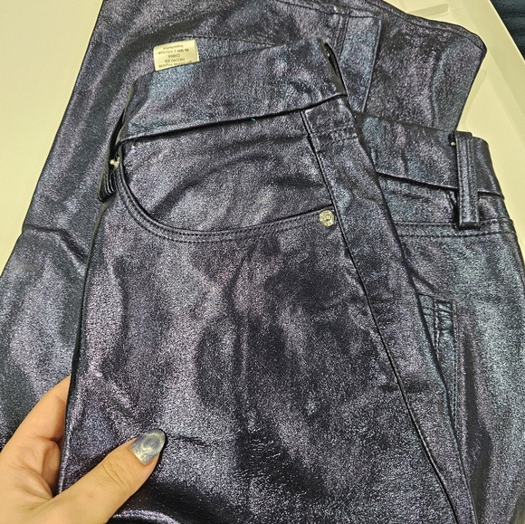 GOOD AMERICANGood Icon Faux Leather Pants In Blue Rinse - Picture 5 of 6